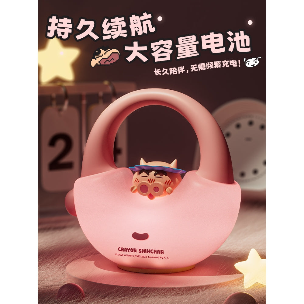 【現貨】正版 蠟筆小新 手提小夜燈 硅膠拍拍燈 牀頭燈 新之助 夜燈 療癒 禮物 聖誕 交換禮物 商品圖片 5
