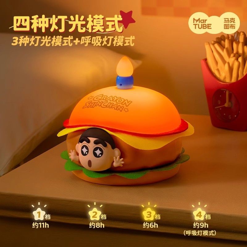 【馬克圖布】現貨 蠟筆小新 漢堡燈 小夜燈 生日禮物 禮盒包裝 新之助 商品圖片 5