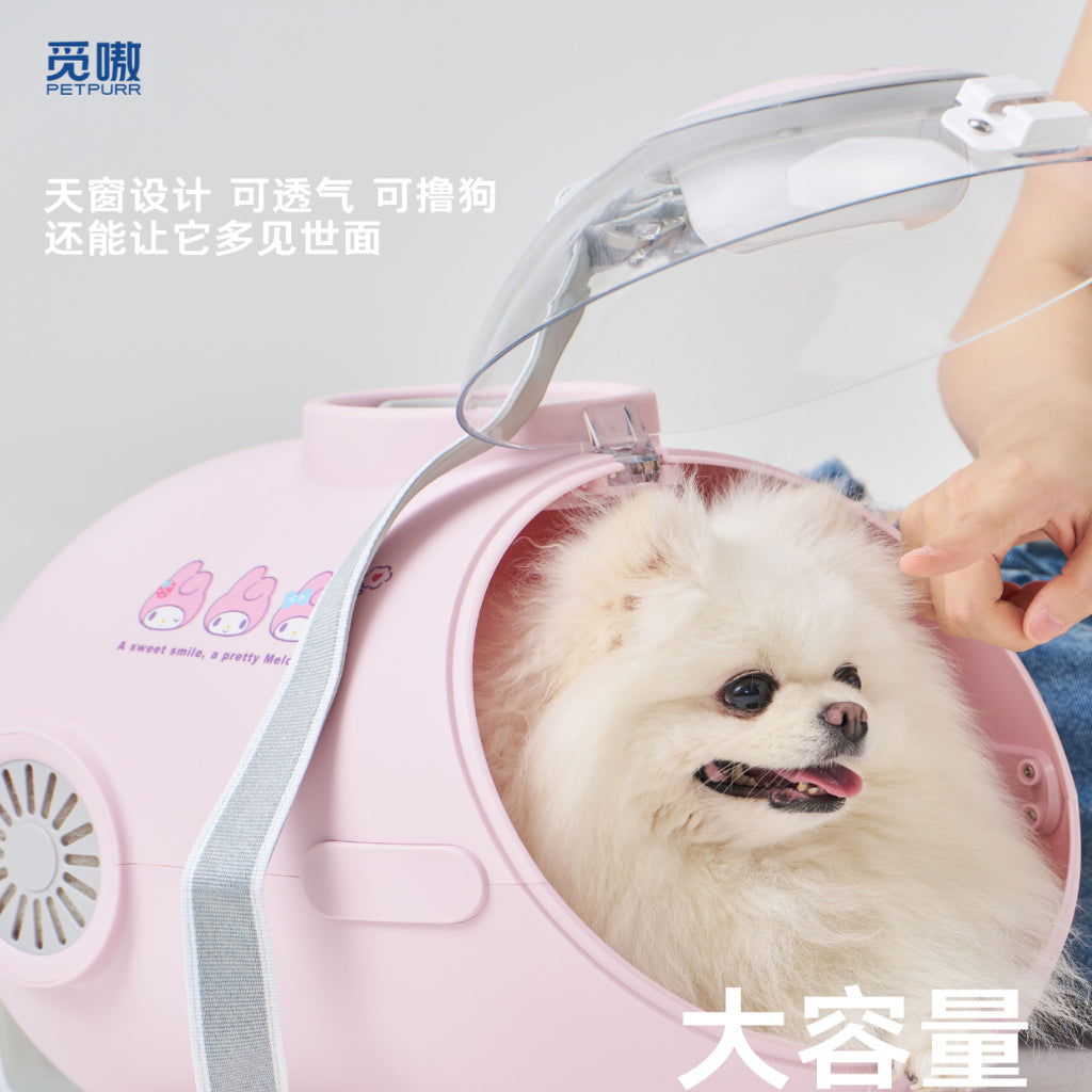 【覓嗷】正版現貨 三麗鷗 寵物箱子 寵物籠子 航空箱 自帶糧倉 小夜燈 透明天窗 外出 旅遊 自帶風扇 庫洛米 商品圖片 5
