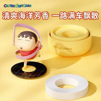 【洛克空間】現貨 蠟筆小新 太陽能旋轉香薰 擺件 汽車 車載 內飾 香水 新之助 可檢測紫外線強度 電燈光沒法發電 商品圖片 6