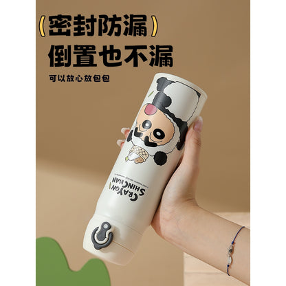 【曙曦】正版現貨 蠟筆小新 cos熊貓 保溫杯 水杯 保溫瓶 隨行杯 500ml 水瓶 新之助 送禮 商品圖片 6