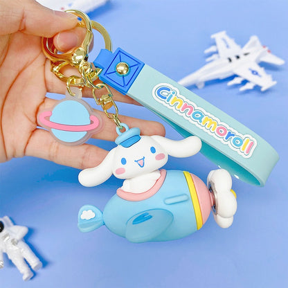 【冉紅】現貨 三麗鷗 鑰匙扣 鑰匙圈 掛件 吊飾 旋轉飛機系列 庫洛米 美樂蒂 KT貓 大耳狗 汽車鑰匙 送禮 商品圖片 6