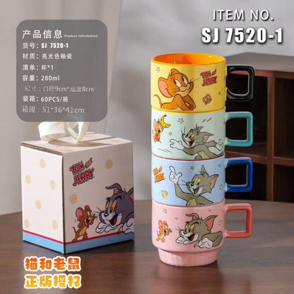 【曙曦】正版現貨 貓和老鼠 疊疊杯 馬克杯 水杯 牛奶杯 咖啡杯 飲料杯 餐具 送禮 湯姆與傑瑞 商品圖片 6