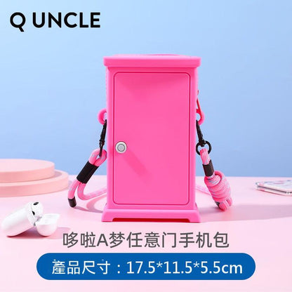 【Q UNCLE】正版 哆啦A夢 任意門 硅膠 手機包 零錢包 包包 硬幣包 耳機包 吊飾 小叮噹 掛件 收納包 斜挎包 商品圖片 6