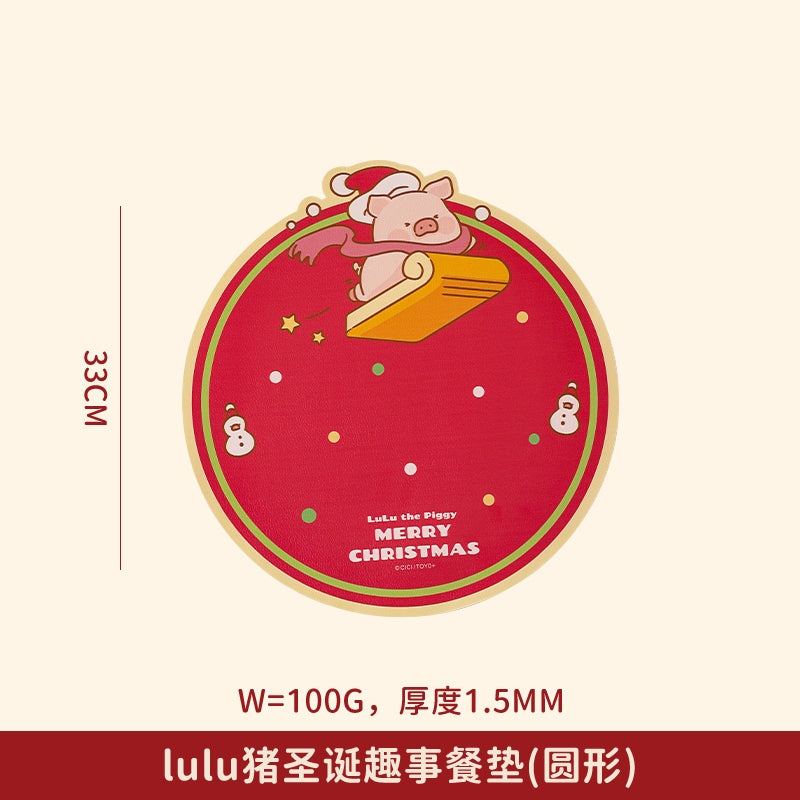 【川島屋】正版現貨 lulu豬 聖誕樹隔熱墊 餐桌墊 碗盤墊 水杯墊 砂鍋墊 送禮 規格圖片 1
