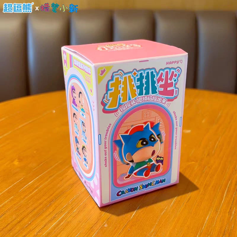 【超逗熊】正版現貨 蠟筆小新 排排坐搖頭擺件 盲盒公仔 桌面 汽車 搖頭晃腦 送禮 新之助 規格圖片 1