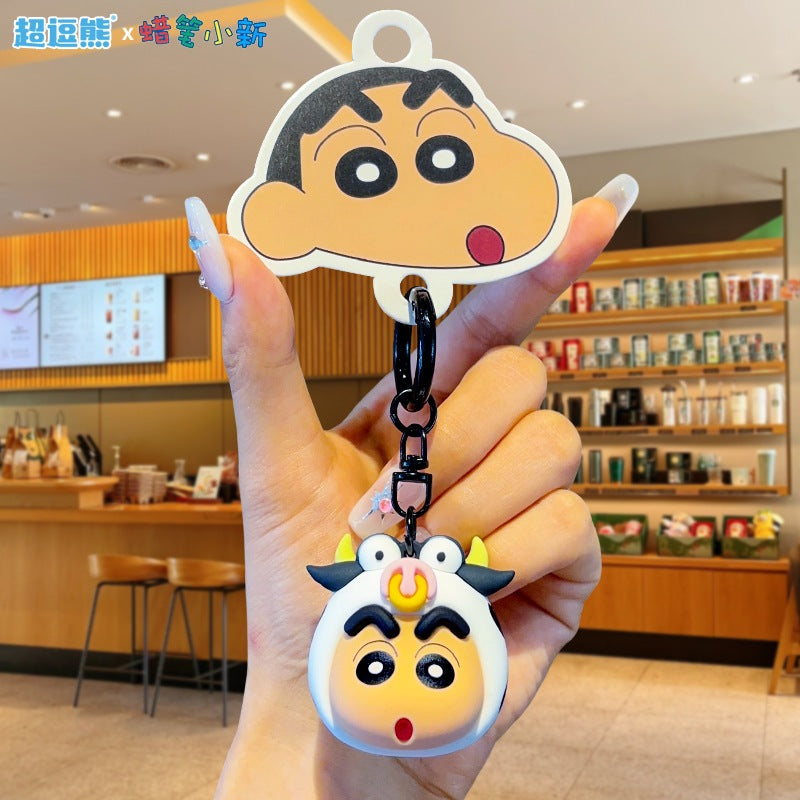 【千寶】現貨 蠟筆小新 鑰匙扣 鑰匙圈 小白 玩偶動漫吊飾 包包掛飾 書包掛件 送禮 規格圖片 1