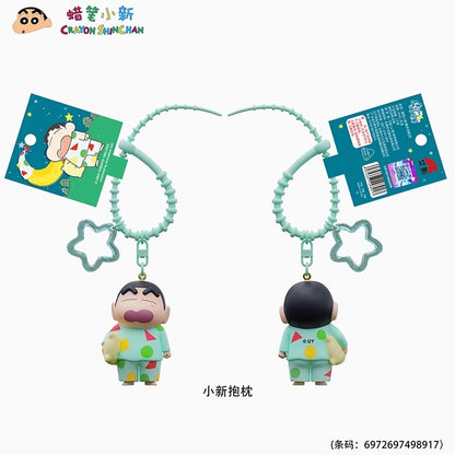 【千寶】現貨 蠟筆小新 第8代睡衣系列 鑰匙扣 鑰匙圈 掛飾 吊飾 掛件 機車 新之助 禮物 小白 規格圖片 1