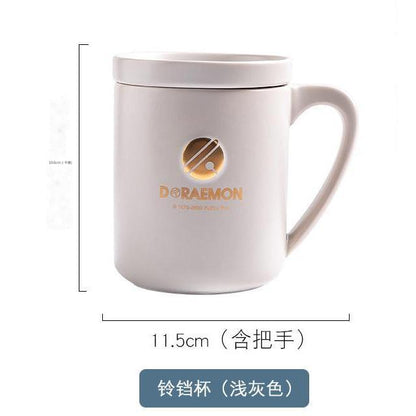【清和】正版現貨 哆啦A夢 一杯子一輩子 鈴鐺杯 馬克杯 高顏值 有蓋無湯匙 咖啡杯 送禮 水杯 小叮噹 哆啦a夢 規格圖片 1