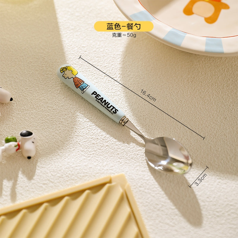 【宇燕】正版現貨 史努比 湯匙 叉子 不鏽鋼 湯匙柄 餐具 snoopy 規格圖片 1