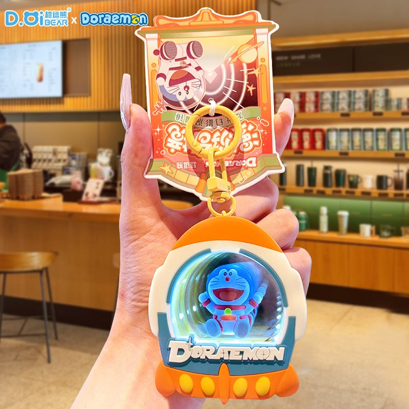 【超逗熊】正版現貨 哆啦A夢 鑰匙圈 公仔創意發光鑰匙扣 掛件 學生書包卡通小掛飾 送禮 規格圖片 1