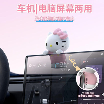【香百川】正版 三麗鷗 屏幕公仔 電腦 筆電 開車 通用 送禮 庫洛米 KT貓 規格圖片 1