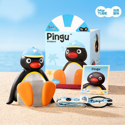 【馬克圖布】正版現貨 Pingu 水杯 斜跨水壺 公仔 送禮 企鵝 伴手禮 規格圖片 1