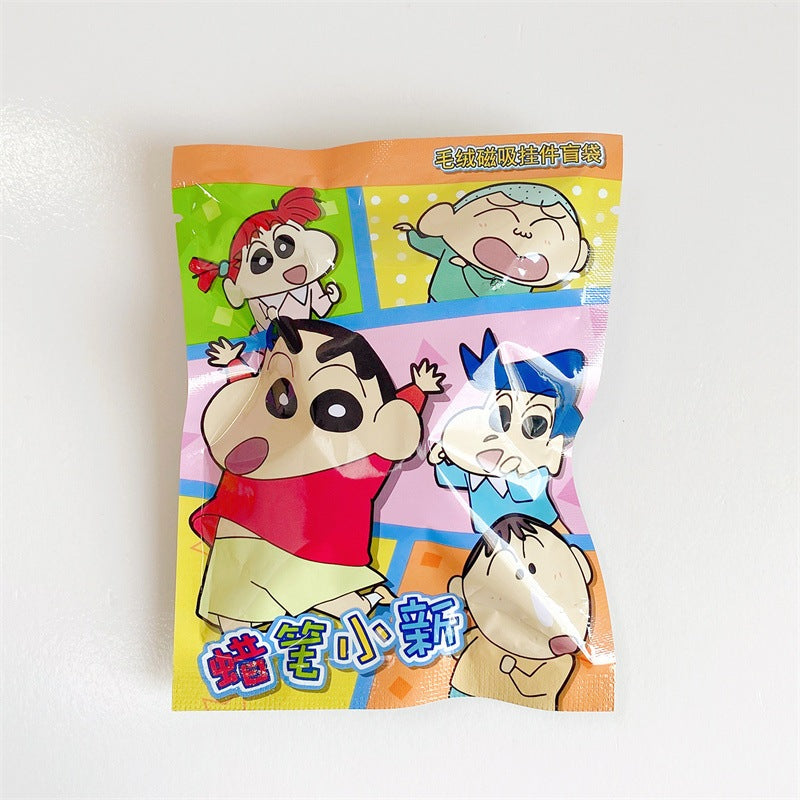 正版 蠟筆小新 布藝公仔盲袋 鑰匙扣 掛件系列 盲盒動漫潮玩周邊小掛飾 吊飾 送禮 規格圖片 1