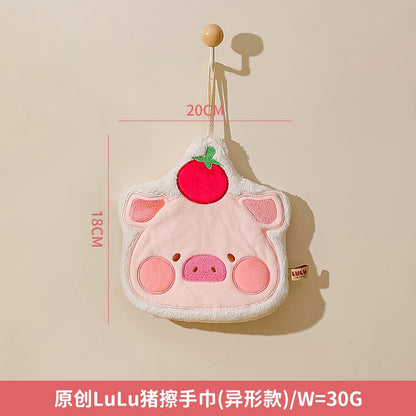 【川島屋】正版現貨 lulu豬 擦手巾 毛巾 掛式可愛高顏值擦手布 珊瑚絨材質 送禮 規格圖片 1
