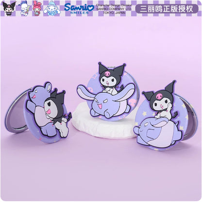 【包包寶】現貨 三麗鷗 摺疊鏡子 庫洛米 玉桂狗 化妝鏡 迷你便攜隨身雙面鏡 送禮 規格圖片 1