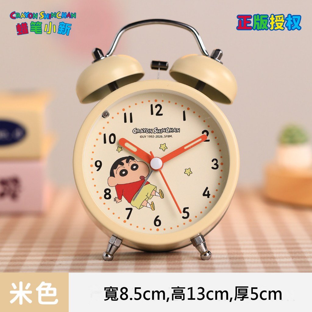 【麥和】現貨 蠟筆小新 時鐘 電子鐘 小鬧鐘 起牀鐘 鬧鈴 學生 送禮 新之助 規格圖片 1