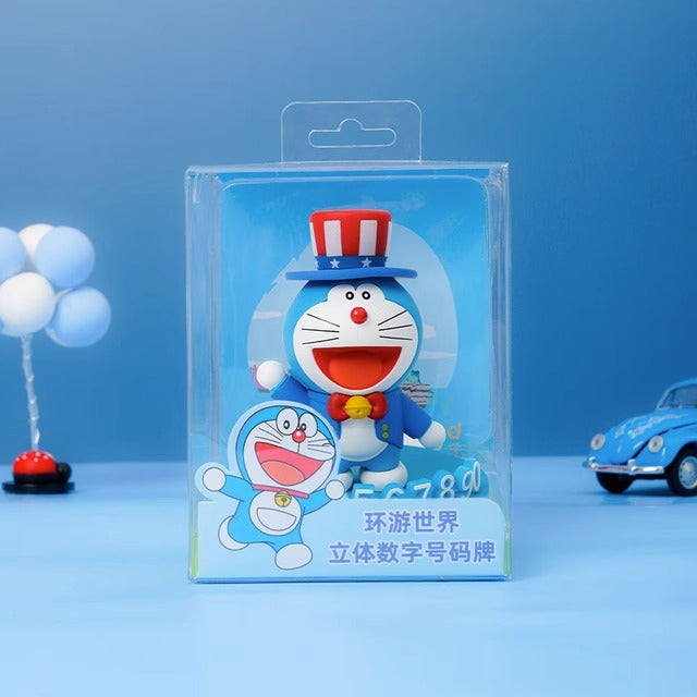 【現貨】正版 哆啦A夢 環遊世界 號碼牌 汽車 轎車 停車牌 停靠牌 挪車牌 移車牌 電話牌 擺件 小叮噹 哆啦a夢 規格圖片 1