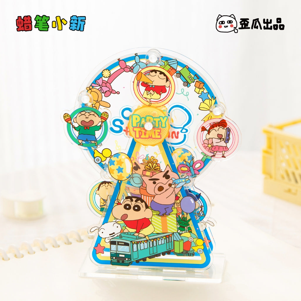 【漫貓】現貨 蠟筆小新 樂園壓克力立牌擺件 摩天輪旋轉立牌 創意桌面擺件 立牌 送禮 規格圖片 1