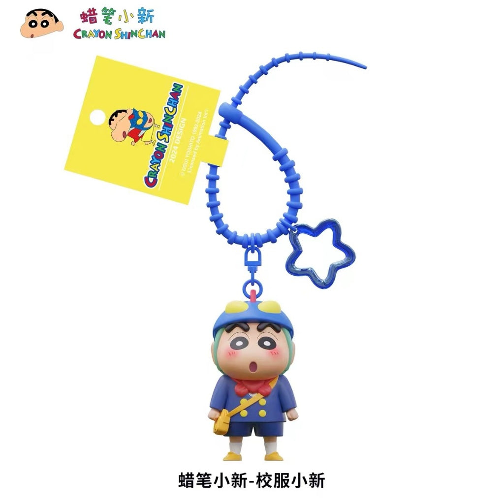 【千寶】現貨 蠟筆小新 藍色服裝系列 鑰匙扣 鑰匙圈 掛飾 吊飾 掛件 機車 新之助 禮物 小白 第六代 規格圖片 1