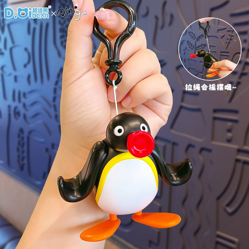【超逗熊】正版 Pingu 鑰匙圈 鑰匙扣 掛件 吊飾 拉條公仔 送禮 規格圖片 1