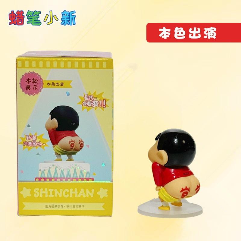 【超逗熊】正版現貨 蠟筆小新 新醬變形記系列 盲盒擺件 卡通動感超人手辦 送禮 規格圖片 1