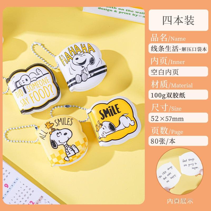 【香港悅木】正版現貨 史努比 小筆記本 口袋本 記事本 急事記下來 本子 書包吊飾 規格圖片 1