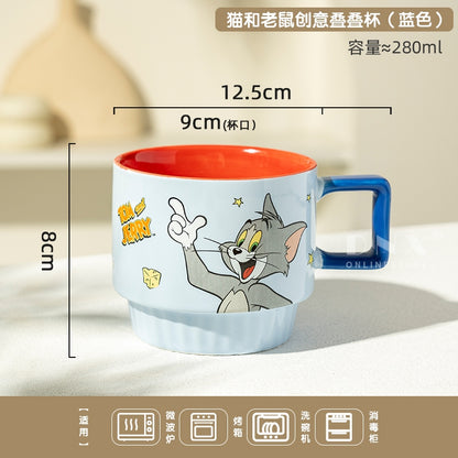 【曙曦】正版現貨 貓和老鼠 疊疊杯 馬克杯 水杯 牛奶杯 咖啡杯 飲料杯 餐具 送禮 湯姆與傑瑞 規格圖片 1