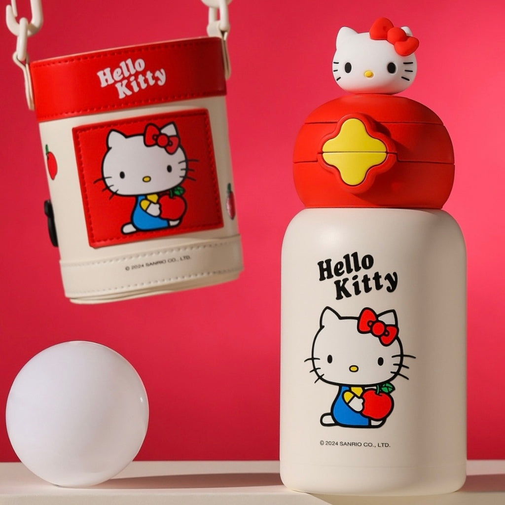 【杯具熊】正版現貨 三麗鷗 hellokitty 保溫杯 保溫瓶 水杯 水壺 600ml 韓國品牌 送禮 可斜挎 規格圖片 1