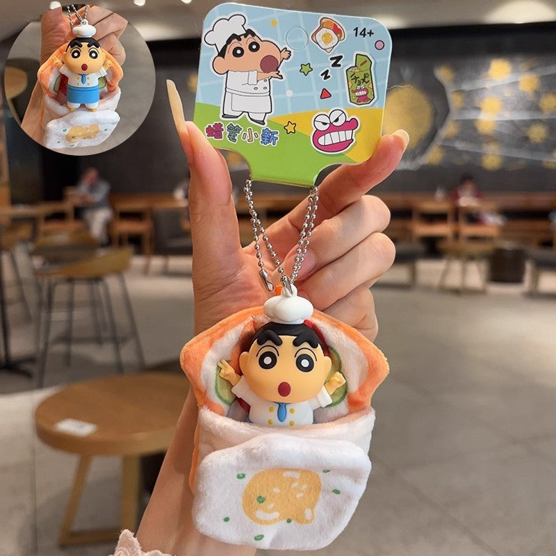 【超逗熊】正版現貨 蠟筆小新 鑰匙圈 鑰匙扣 睡袋第2代 掛件 吊飾 送禮 新之助 規格圖片 1