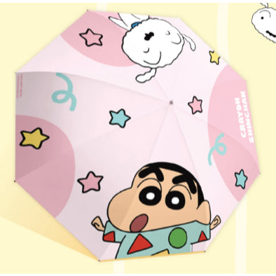 【梔遇】正版現貨 蠟筆小新 手動傘 晴雨兩用 睡衣小新 雨具 黑膠 防曬 遮陽傘 雨傘 太陽傘 新之助 小白 規格圖片 2