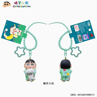【千寶】現貨 蠟筆小新 第8代睡衣系列 鑰匙扣 鑰匙圈 掛飾 吊飾 掛件 機車 新之助 禮物 小白 規格圖片 2