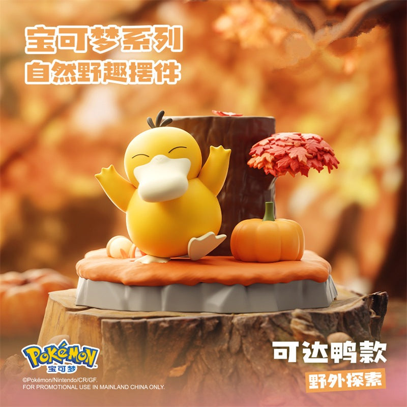 【冉紅】正版現貨 寶可夢 皮卡丘 自然野趣系列 潮玩場景桌面擺件 可達鴨 妙蛙種子 手辦 送禮 規格圖片 2