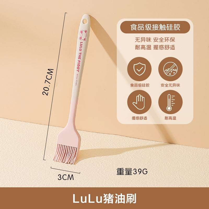 【川島屋】正版現貨 lulu豬 硅膠刮刀刷 油刷子 手動打蛋器 蛋糕烘焙工具 鍋鏟 湯勺 飯勺 漏勺 送禮 規格圖片 2