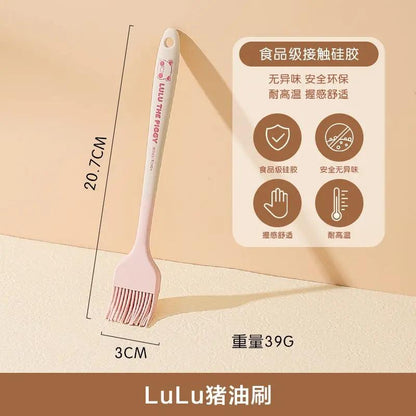 【川島屋】正版現貨 lulu豬 硅膠刮刀刷 油刷子 手動打蛋器 蛋糕烘焙工具 鍋鏟 湯勺 飯勺 漏勺 送禮 規格圖片 2