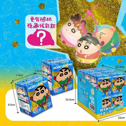 【魔卡丘】正版現貨 蠟筆小新 拍拍燈 盲盒 呼吸小夜燈 炫彩氛圍燈 夜燈 牀頭燈 小白 新之助 送禮 療癒 送禮 規格圖片 2