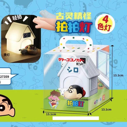【摩卡丘】正版現貨 蠟筆小新 綿羊拍拍燈 小夜燈 氛圍燈 4種顏色 小白 新之助 送禮 摩卡丘 療癒 送禮 夜燈 規格圖片 2