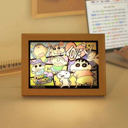 【漫貓】現貨 蠟筆小新 場景燈畫 牀頭桌面擺件裝飾品 可愛小夜燈動漫周邊 新之助 送禮 規格圖片 2