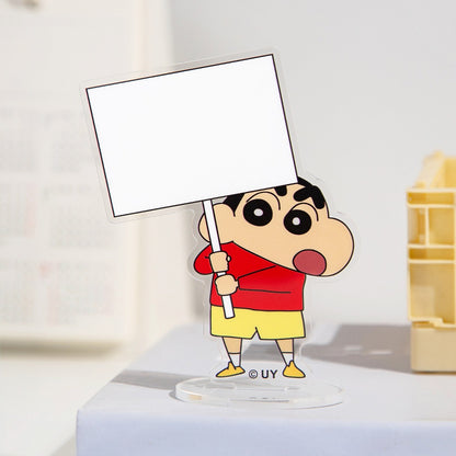 【漫貓】現貨 蠟筆小新 亞克力留言板 桌面擺件 寫字板ins風學生備忘錄 可擦留言記事板 送禮 規格圖片 2