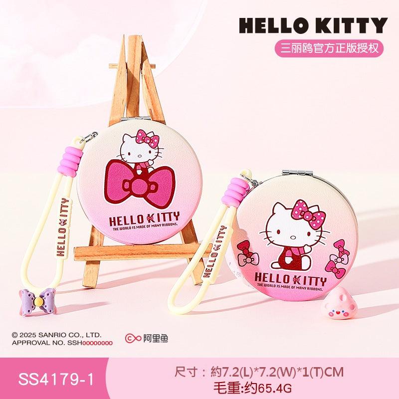 【包包寶】現貨 三麗鷗 化妝鏡 Hello Kitty 雙面折疊鏡 美妝鏡子 隨身 攜帶 包包掛件鏡子 送禮 規格圖片 2
