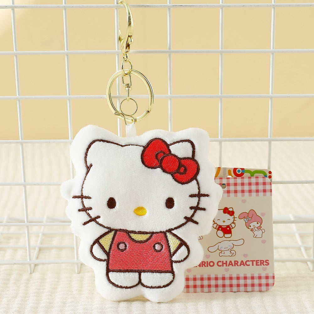 【嘉慧】正版現貨 三麗鷗 鑰匙圈 鑰匙扣 掛件 布藝刺繡 庫洛米 美樂蒂 KT貓 大耳狗 吊飾 送禮 規格圖片 3