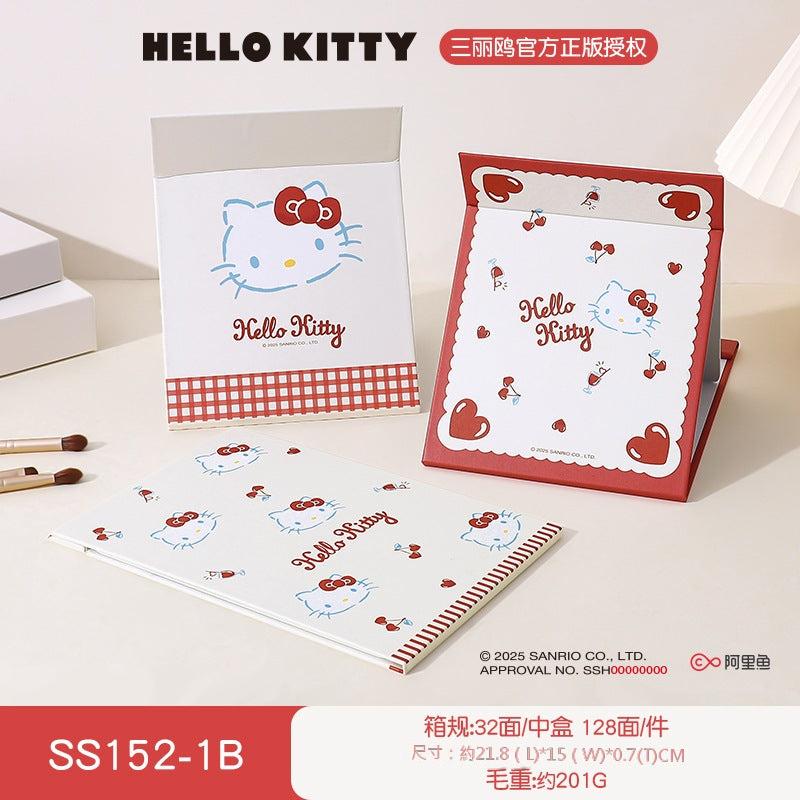 【包包寶】現貨 三麗鷗 KT貓 化妝鏡 臺式公主鏡 摺疊雙面鏡 隨身便攜可掛鏡子 送禮 規格圖片 3