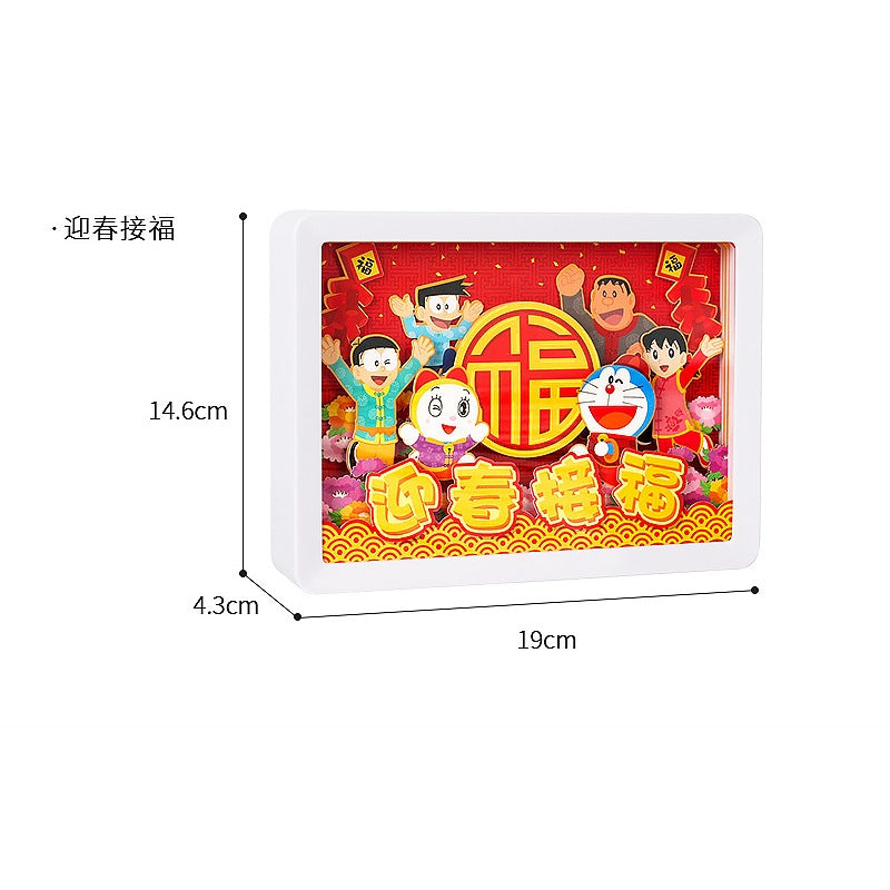 【現貨】正版 哆啦A夢 紙雕小夜燈 招財 納福 哆啦美 內飾 小叮噹 哆啦a夢 裝飾 擺件 規格圖片 3