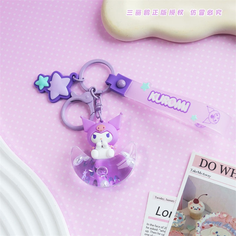 【冉紅】現貨 三麗鷗 鑰匙扣 鑰匙圈 星光月牙入油 庫洛米 帕恰狗 精緻書包掛件 吊飾 包包配飾 送禮 規格圖片 3