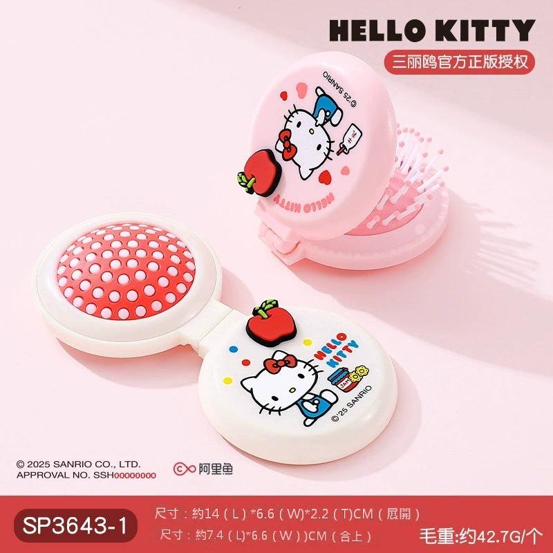 【包包寶】現貨 三麗鷗 梳子 Hello Kitty 氣墊梳 卡通按摩梳 可愛便攜摺疊梳 鏡梳 送禮 規格圖片 3