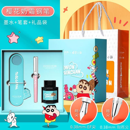 【現貨】正版 蠟筆小新 鋼筆禮盒套裝 國中 國小 文具 練鋼筆 練字 新之助 小白 生日禮物 畢加索 規格圖片 3