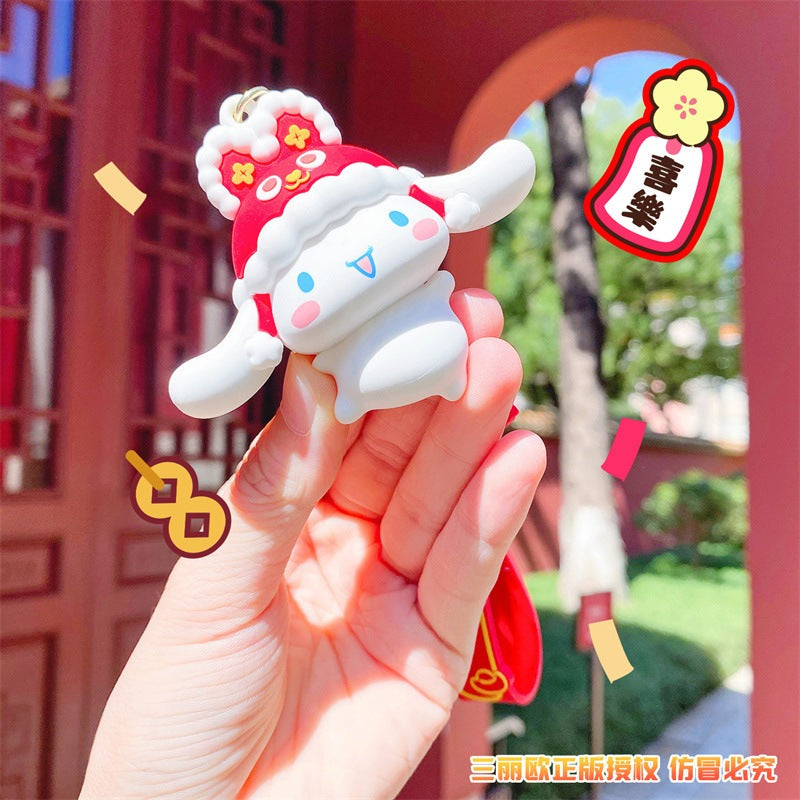 【冉紅】現貨 三麗鷗 鑰匙扣 鑰匙圈 新年快樂 庫洛米 大耳狗 春節禮物 送禮 規格圖片 4