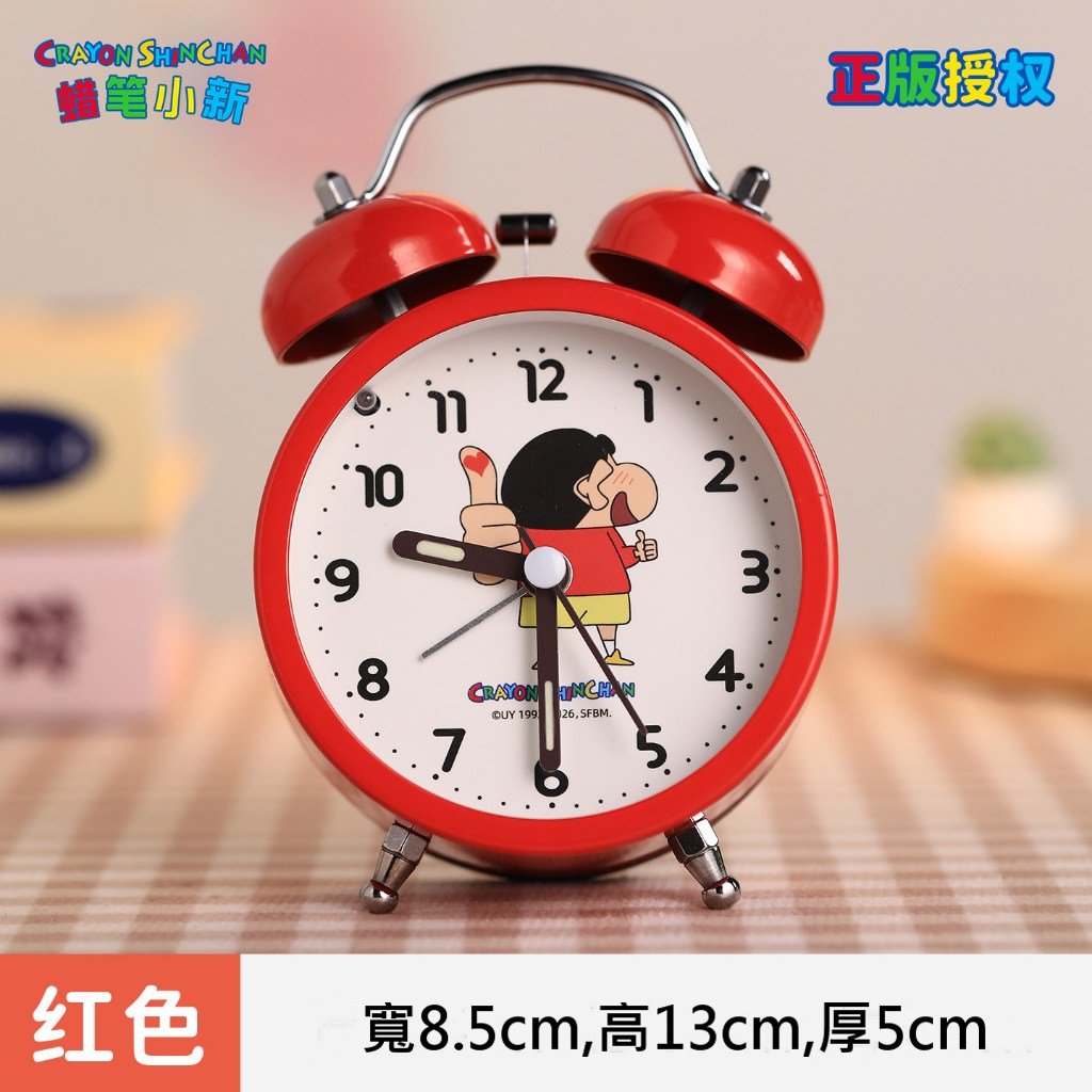 【麥和】現貨 蠟筆小新 時鐘 電子鐘 小鬧鐘 起牀鐘 鬧鈴 學生 送禮 新之助 規格圖片 4
