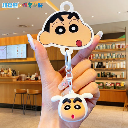 【千寶】現貨 蠟筆小新 鑰匙扣 鑰匙圈 小白 玩偶動漫吊飾 包包掛飾 書包掛件 送禮 規格圖片 4