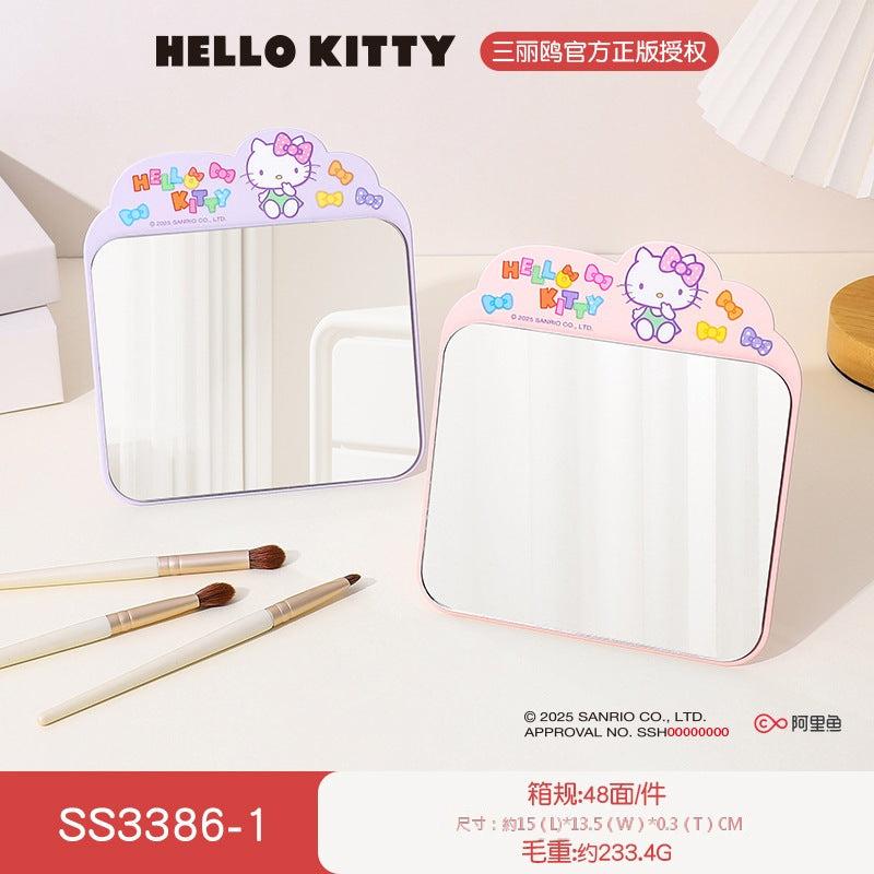 【包包寶】現貨 三麗鷗 KT貓 化妝鏡 臺式公主鏡 摺疊雙面鏡 隨身便攜可掛鏡子 送禮 規格圖片 4